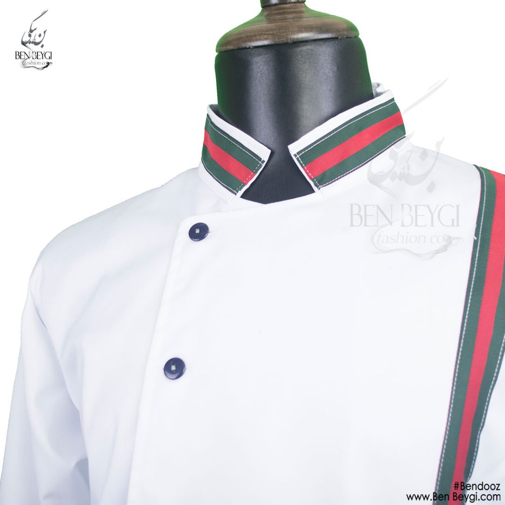 لباس کار پیراهن آشپزی گوچی سفید با برند بن بیگی