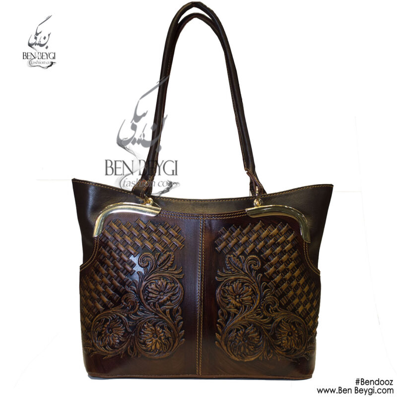 کیف دوشی زنانه رنگ مشکی قهوه ای کد10008-207074-N