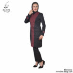مانتو شلوار اداری مدل حوله ای سرآستین پاگون دار پارچه بزیاق کد 15436