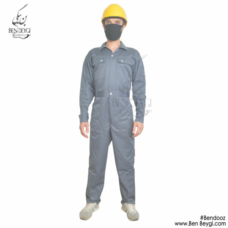 لباس کار سرهمی جنس کجراه رنگ طوسی کد AB-16817