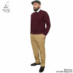 شلوار مردانه اداری کتان کش جودون مدل راسته رنگ کرم شتری فاق بلند زیپ دار کد MA-21671