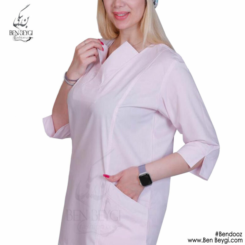 اسکراب شلوار زنانه صورتی آستین کوتاه چاکدار کد SHA-482-23550