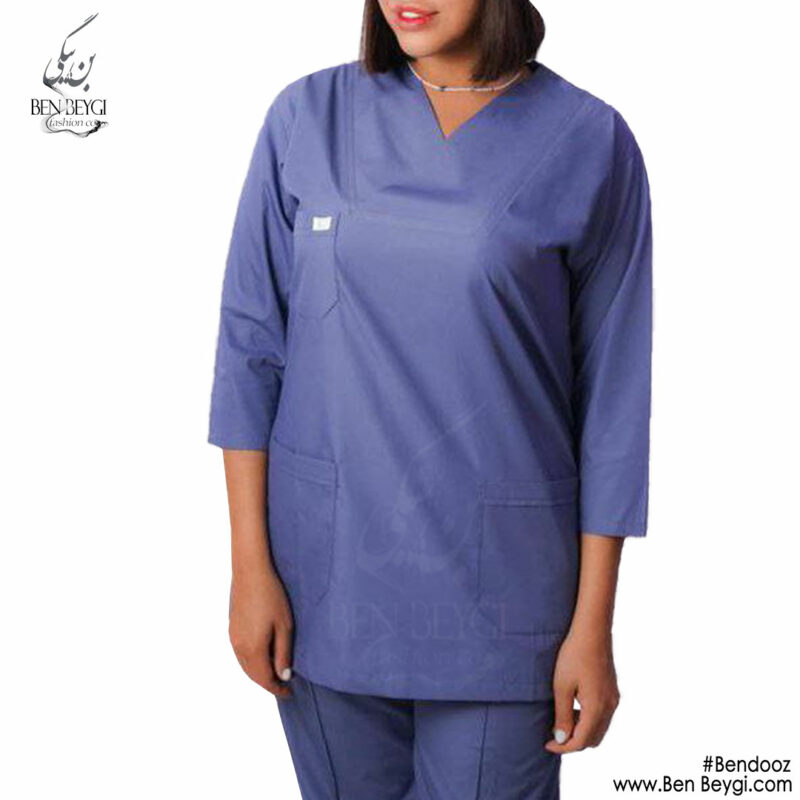 پیراهن اسکراب آبی نفتی زنانه کد SHA-471-23555