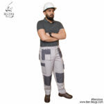 شلوار کار ابزار پارچه کتان شش جیب کمر پشت کش دار دو رنگ کد 23709 از برند بن بیگی