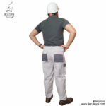 شلوار کار ابزار پارچه کتان شش جیب کمر پشت کش دار دو رنگ کد 23709 از برند بن بیگی
