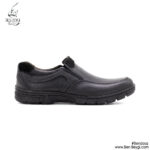 کفش اداری مردانه چرم بدون بند رنگ مشکی پنجه گرد جنس زیره پی یو (زیره طبی) کد ar-811-22340
