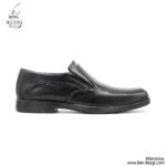 کفش اداری مردانه چرم بدون بند رنگ مشکی پنجه گرد جنس زیره پی یو (زیره طبی) کد ar-821-22288