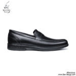 کفش اداری مردانه چرمی بدون بند رنگ مشکی پنجه گرد جنس زیره پی یو (زیره طبی) کد ar-822-22266