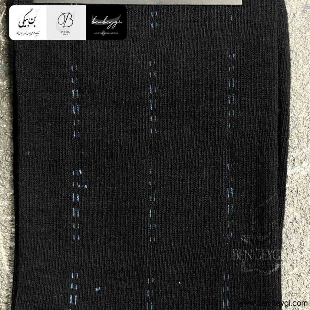 جوراب اداری مردانه رنگ مشکی طرحدار راه راه کد 26895 (2)