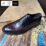 کفش اداری مردانه چرم بند دار هشت ترک، زیره میکرولایت TPU کد SA-27070