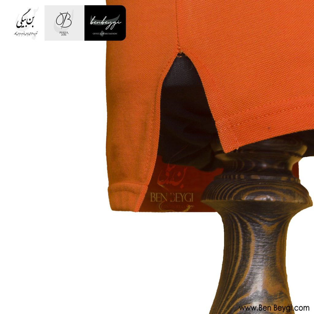 تیشرت جودون آستین کوتاه رنگ نارنجی پشت بلند [تک سایز] کد 28414 (3)