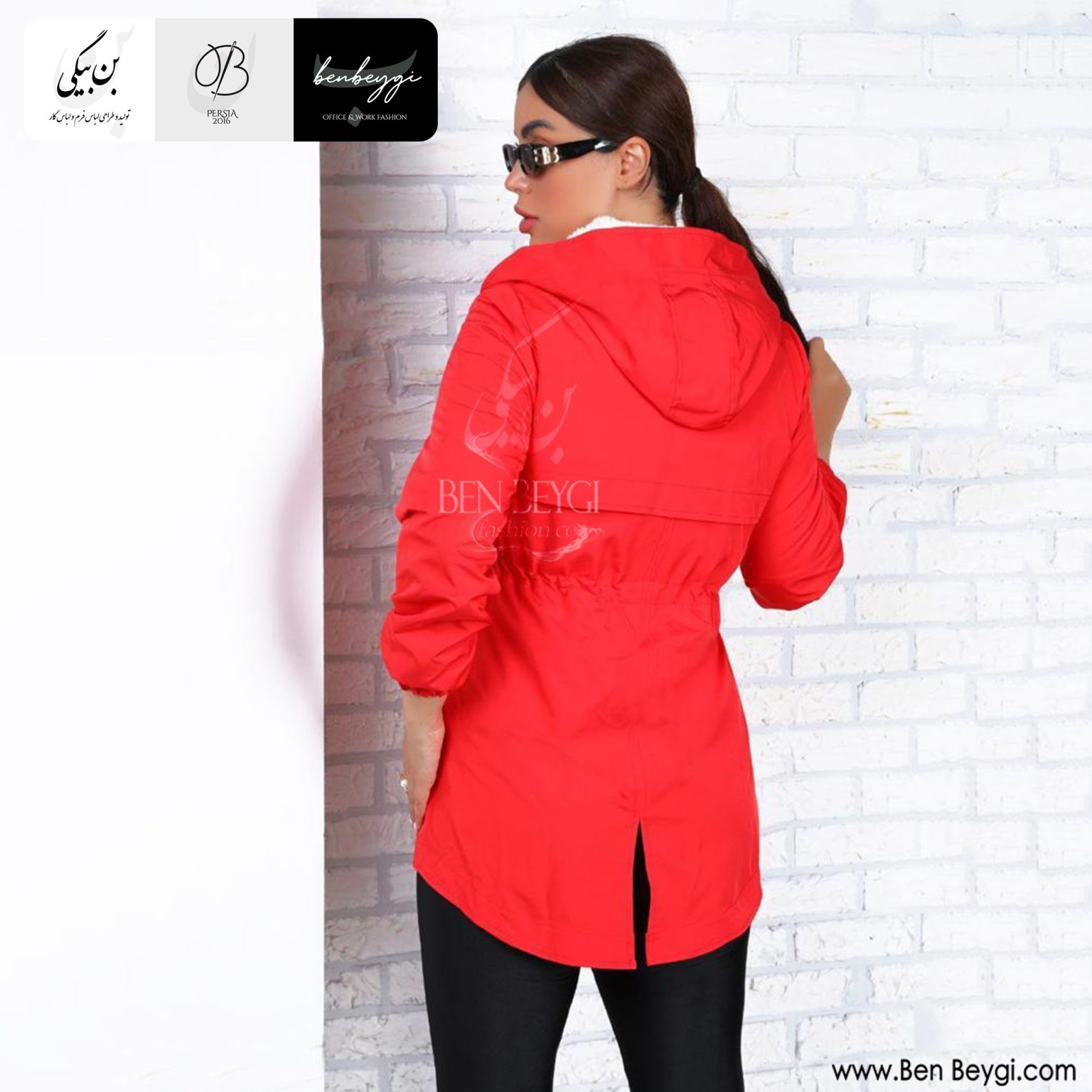 کاپشن زنانه رنگ قرمز