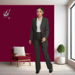 مانتو شلوار اداری یقه انگلیسی جلو باز