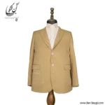 کت و شلوار اداری رنگ کرم دو دکمه عکس شکم دار