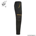 کاپشن شلوار کار مشکی نارنجی غکس از بغل