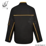 کاپشن شلوار کار مشکی نارنجی غکس کاپشن از پشت